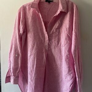 Sanctuary Pink and White Striped Shirt